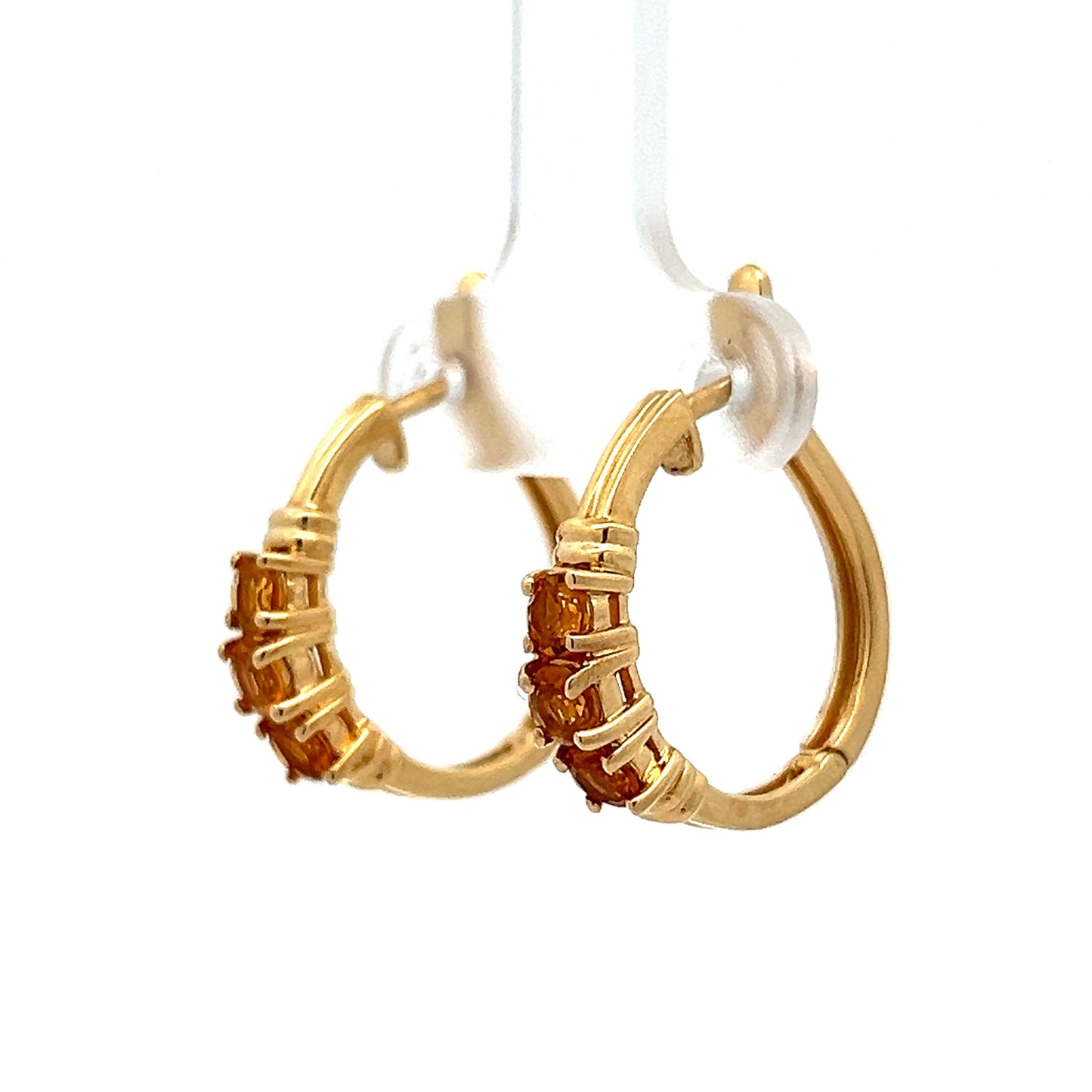 .90 Citrine Hoop Earrings in 14k Yellow Gold