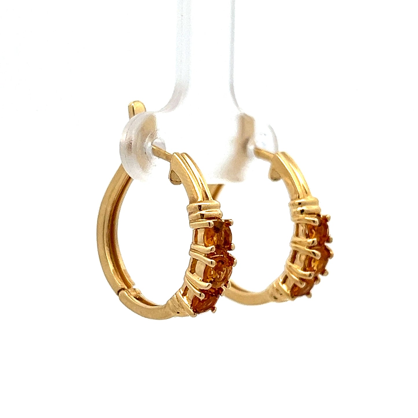 .90 Citrine Hoop Earrings in 14k Yellow Gold