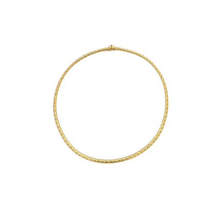 Wheat Pattern Omega Necklace in 18k Yellow Gold