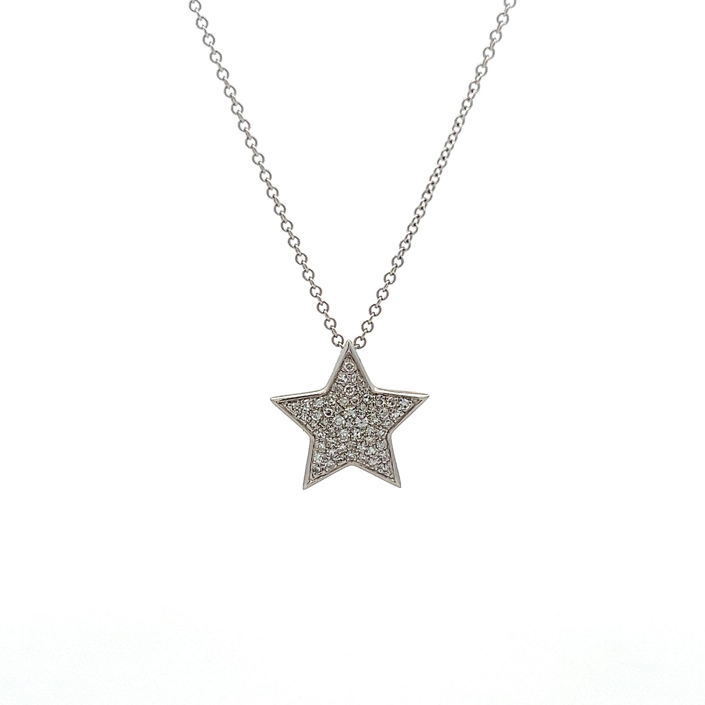 .24 Diamond Star Pendant in 14k White Gold