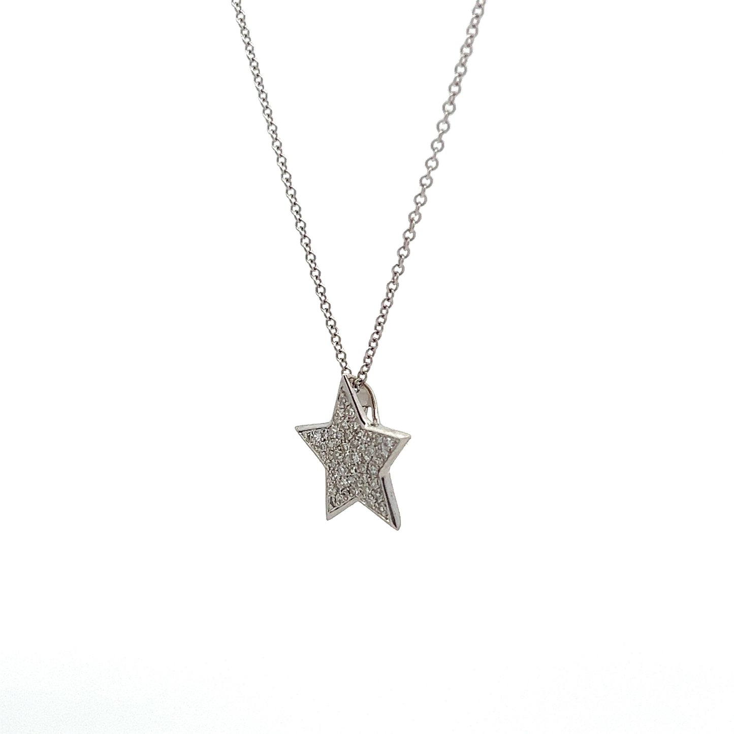 .24 Diamond Star Pendant in 14k White Gold