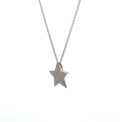 .24 Diamond Star Pendant in 14k White Gold