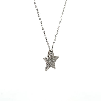 .24 Diamond Star Pendant in 14k White Gold