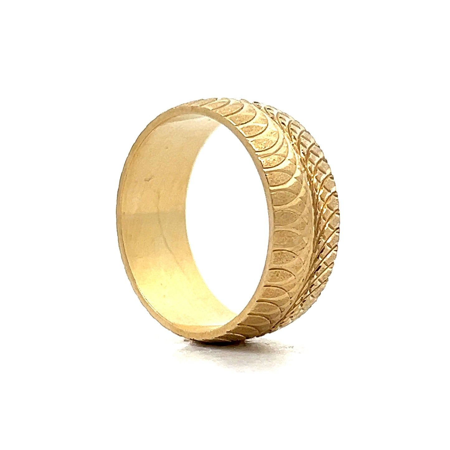 8mm Men's Double Swirl Band in 14k Yellow Gold