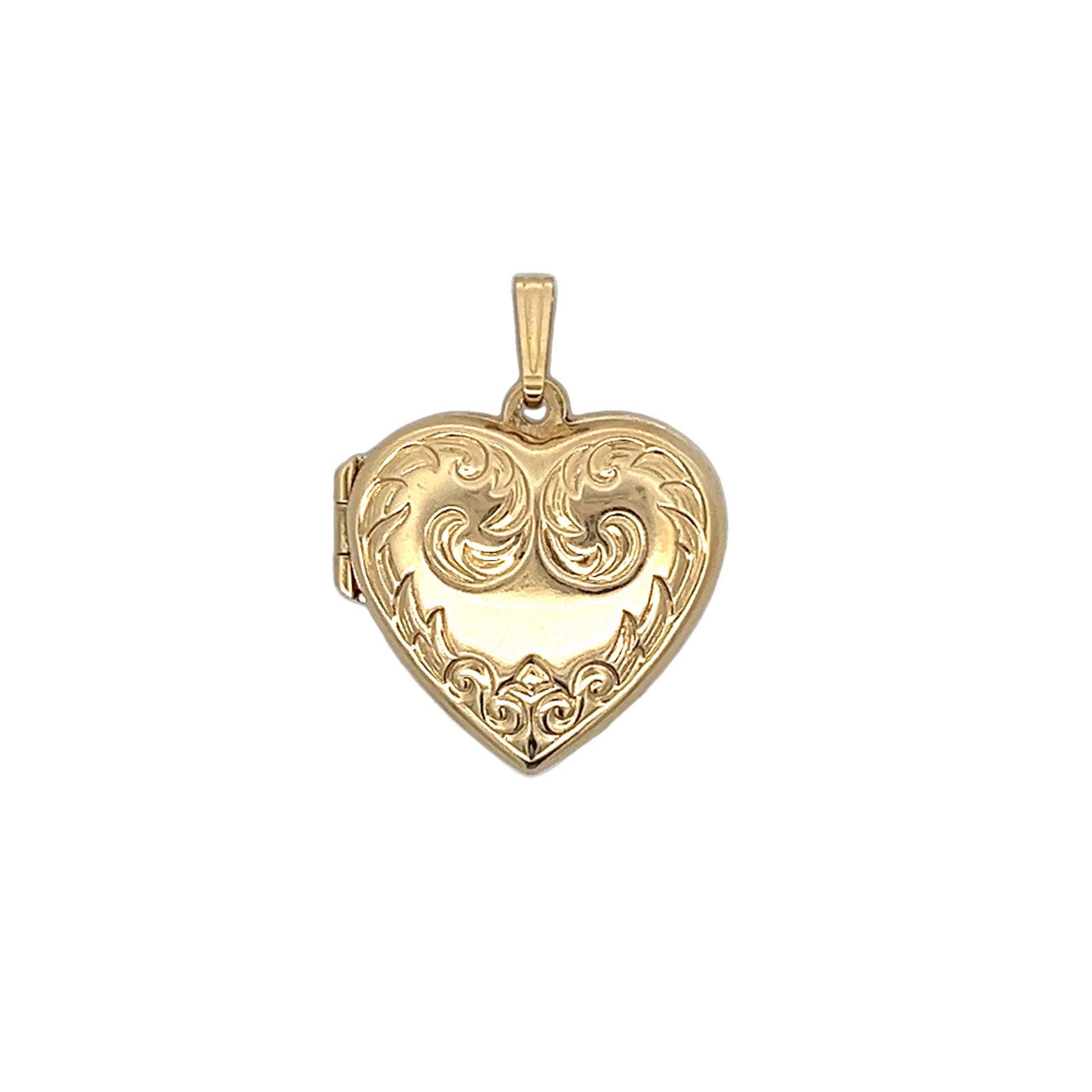 Vintage Mid-Century Heart Locket in 14k Yellow Gold