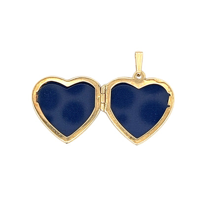 Vintage Mid-Century Heart Locket in 14k Yellow Gold