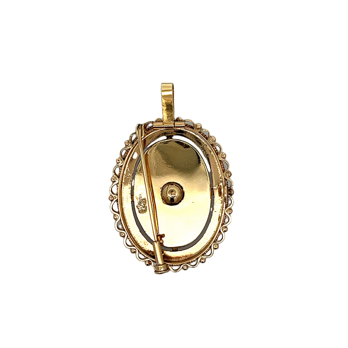 Vintage Mid-Century Sapphire & Pearl Pendant in 14k