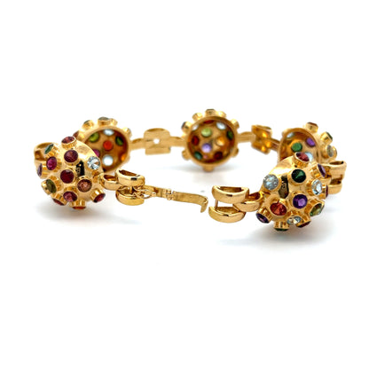 22.80 Round Cut Sputnik Style Bracelet in 18k