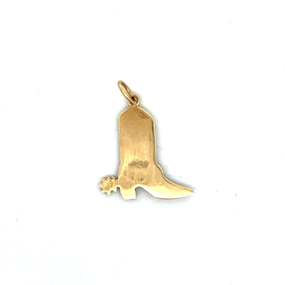 Vintage Mid-Century Cowboy Boot Charm in 14k