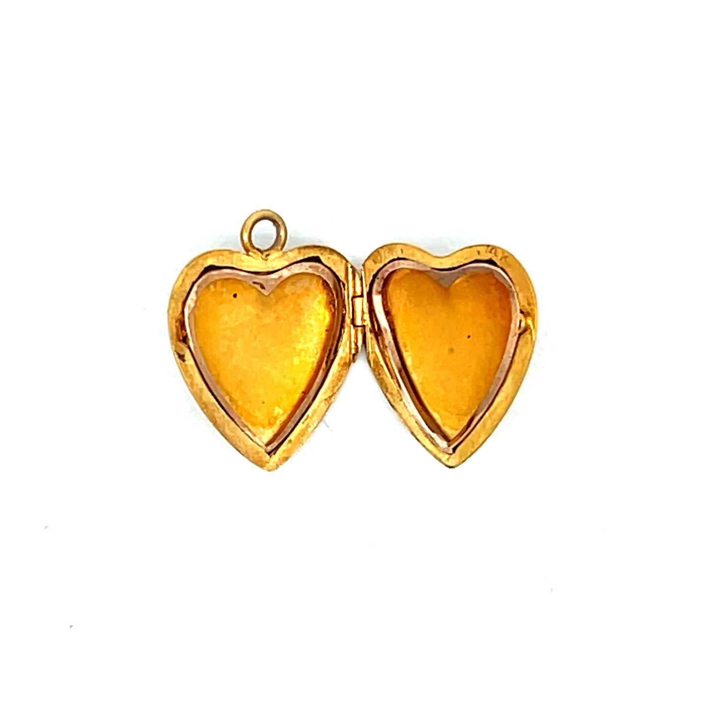 Vintage Mid-Century Heart Locket Charm in 14k