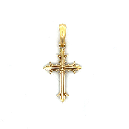 Vintage Mid-Century Cross Pendant in 14k Yellow Gold