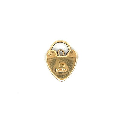 Vintage Victorian Heart Lock Charm 9k Yellow Gold