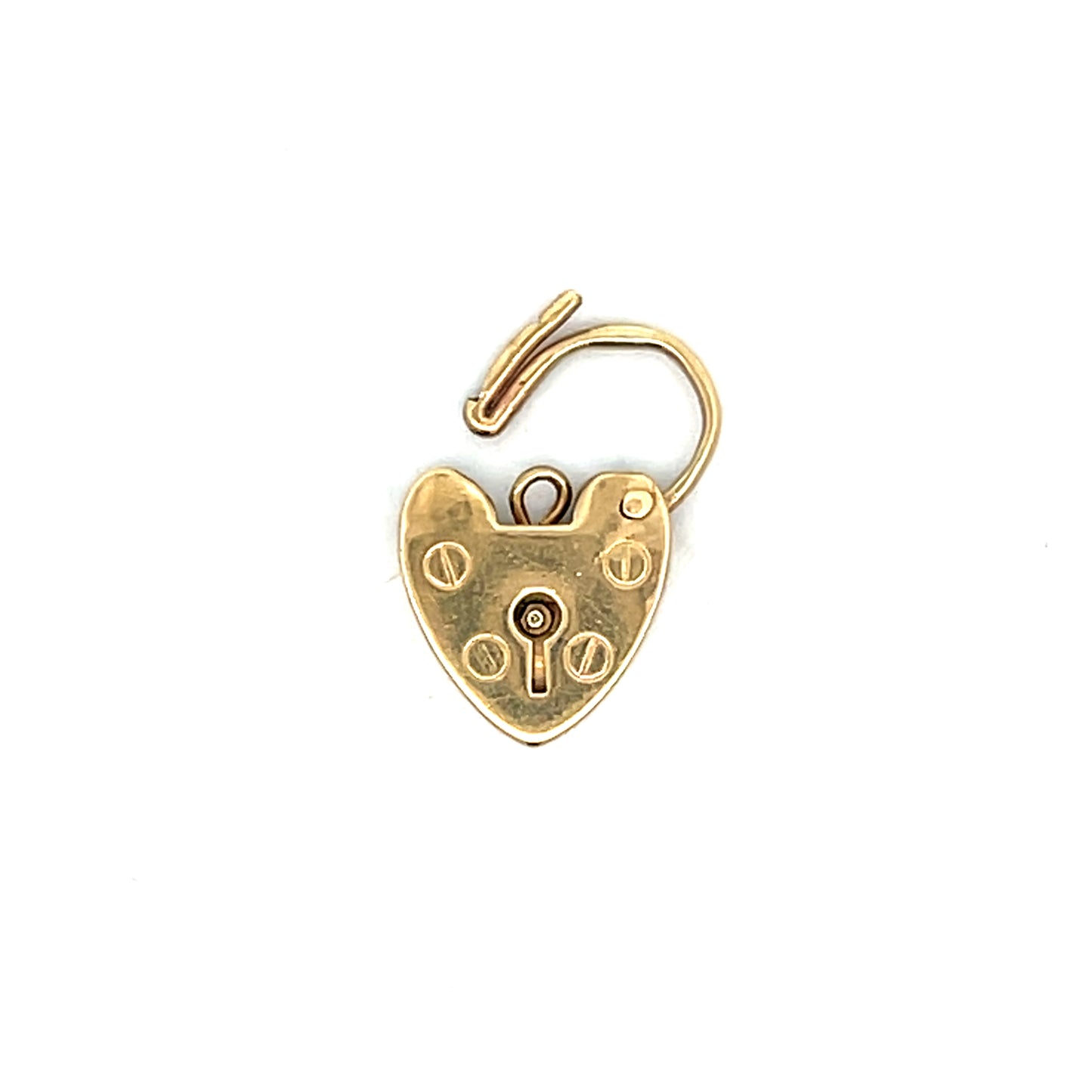 Vintage Victorian Heart Lock Charm 9k Yellow Gold