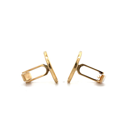 Mens Circular Cufflinks in 14k Yellow Gold