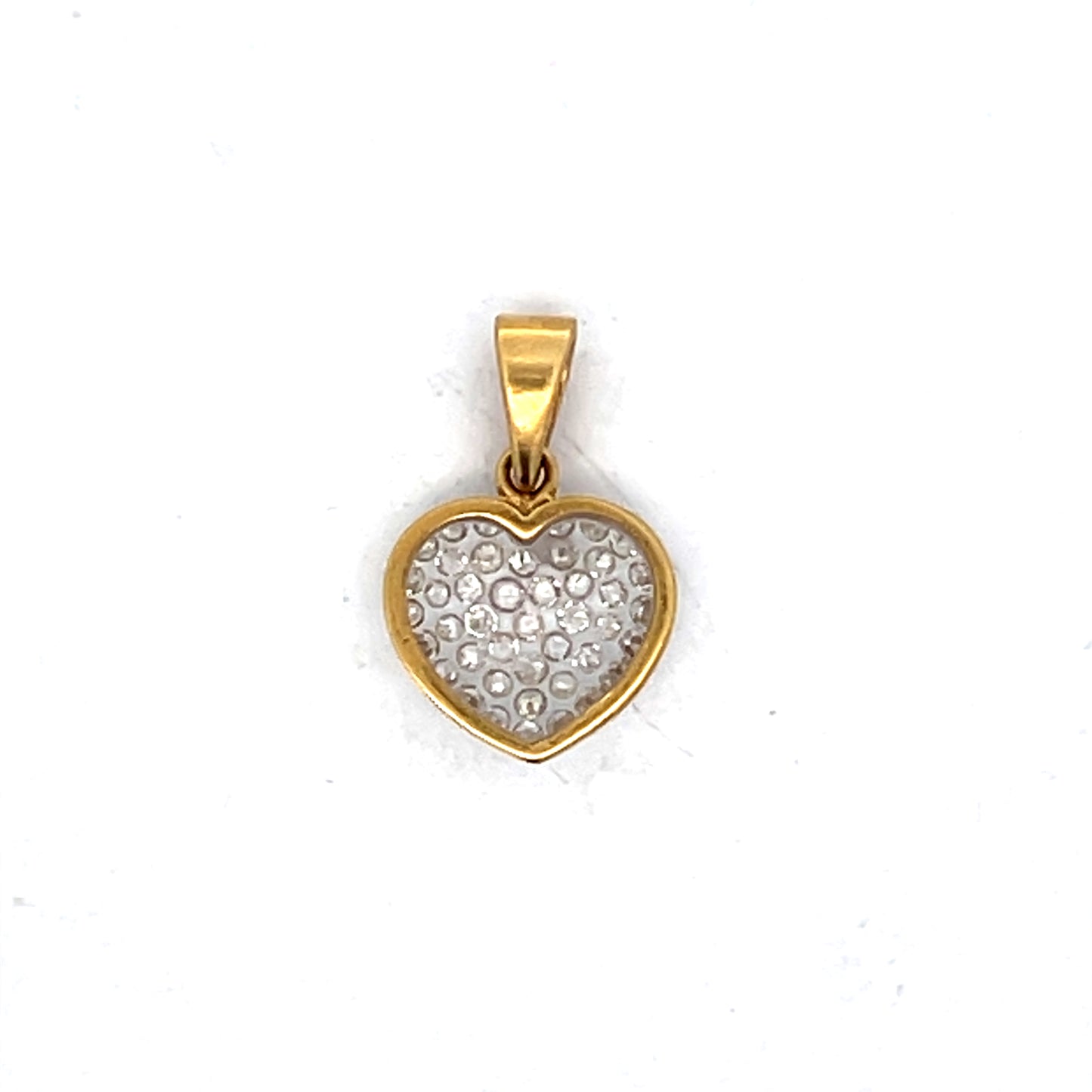 .43 Diamond Heart Shaped Pendant in 18k Yellow Gold