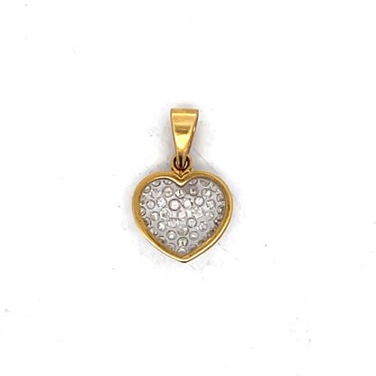 .43 Diamond Heart Shaped Pendant in 18k Yellow Gold