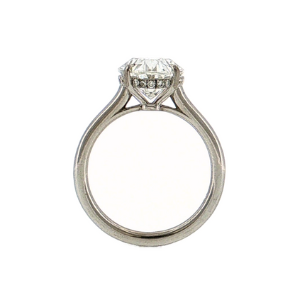 4.02 Oval Diamond Engagement Ring 18K White Gold