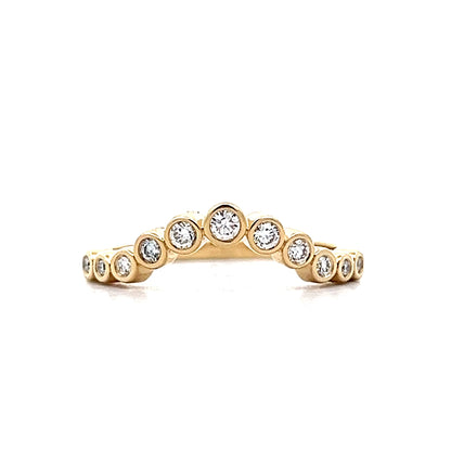 20 Bezel Diamond Contour Wedding Band in 14k