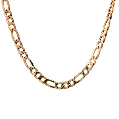 20" Figaro Chain Necklace 14k Yellow Gold