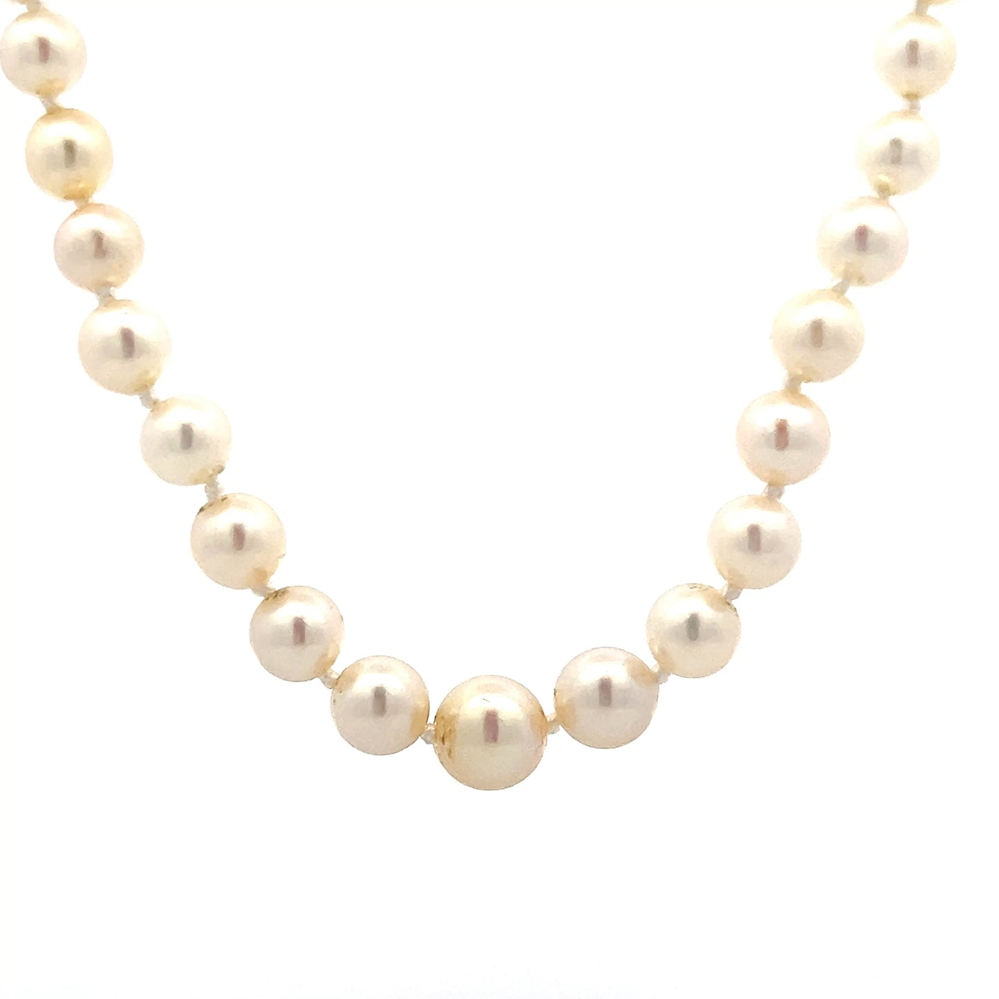 20" Graduated Pearl Necklace in 14k Yellow Gold