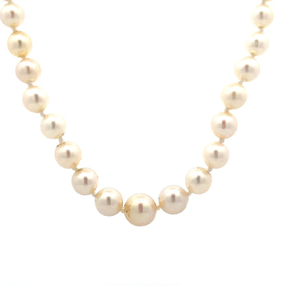 20" Graduated Pearl Necklace in 14k Yellow Gold