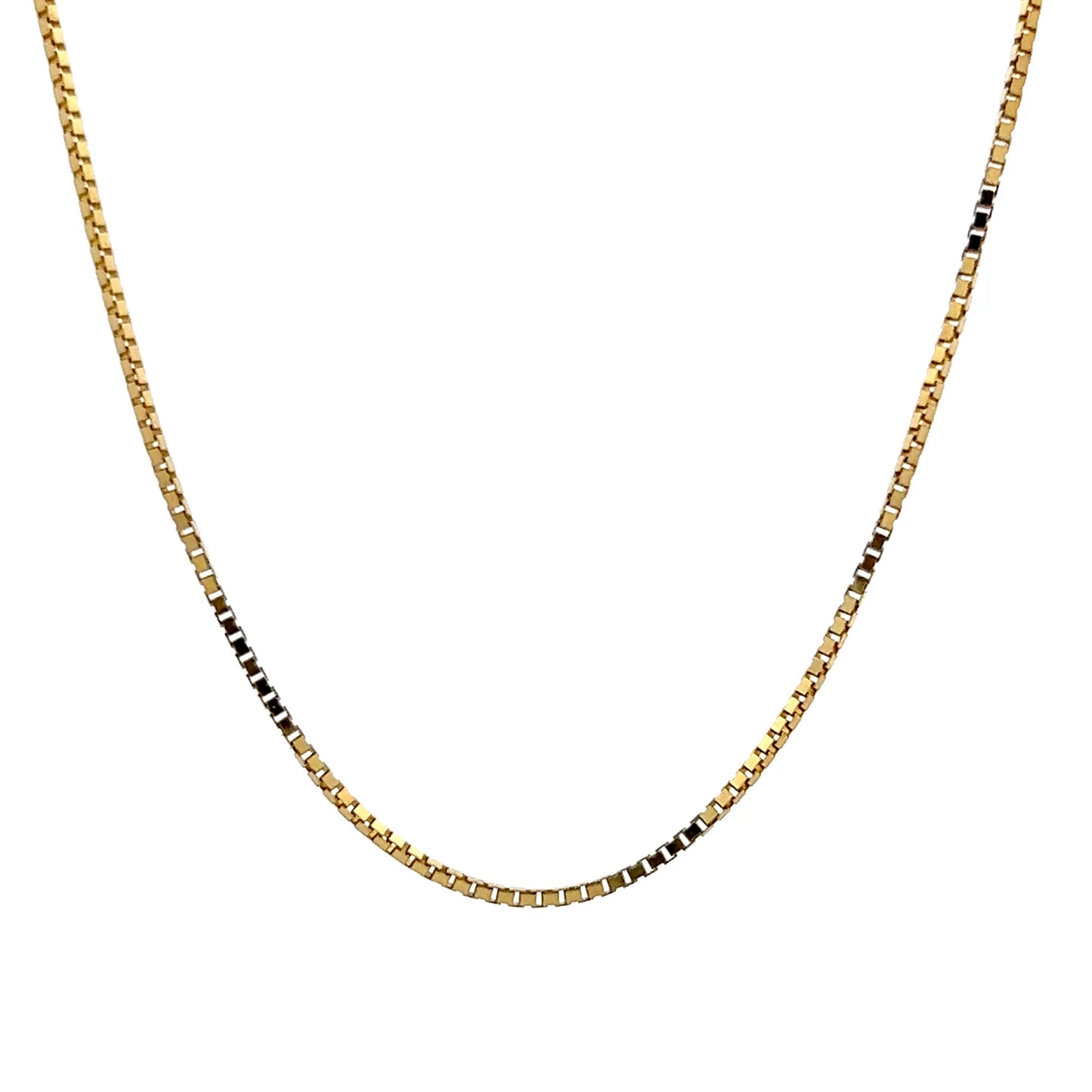 20 Inch Box Chain Necklace in 14k Yellow Gold