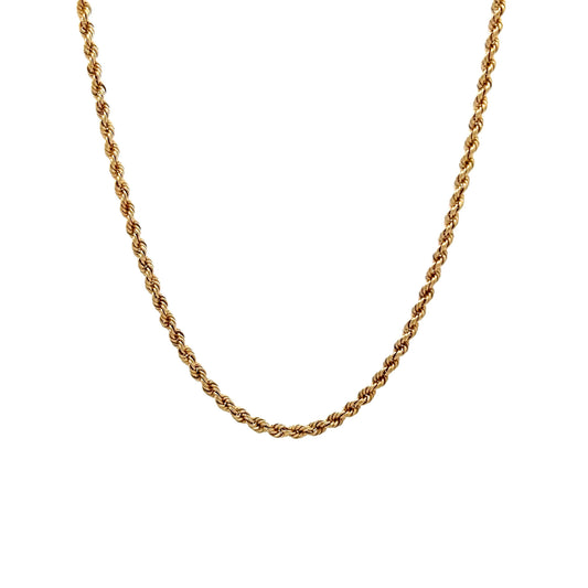 20 Inch Rope Necklace in 14k Yellow Gold
