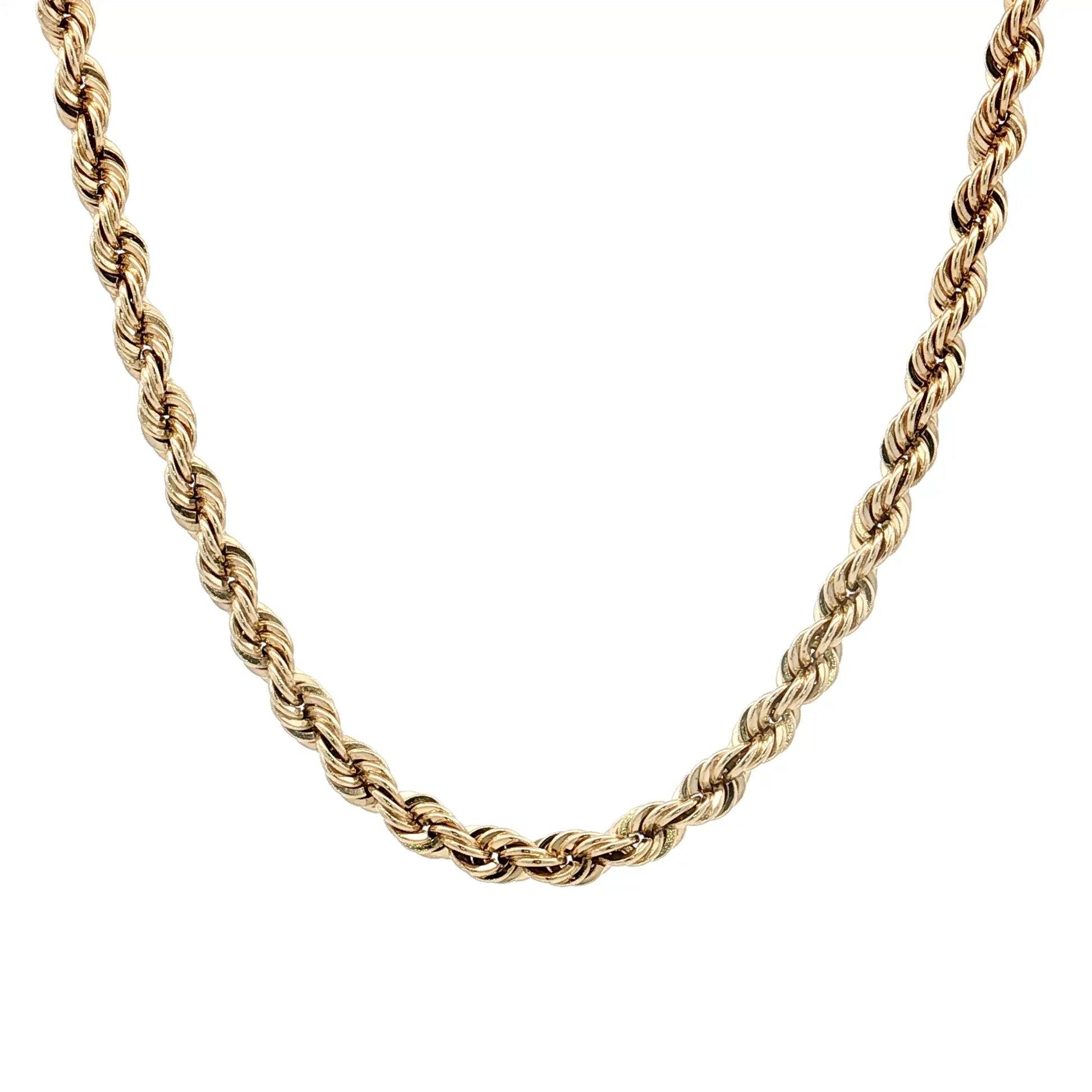 20" Rope Chain Necklace 14k Yellow Gold