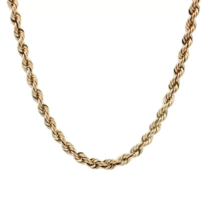 20" Rope Chain Necklace 14k Yellow Gold