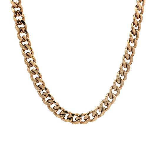 20" Wide Curb Link Chain Necklace 18k Yellow Gold