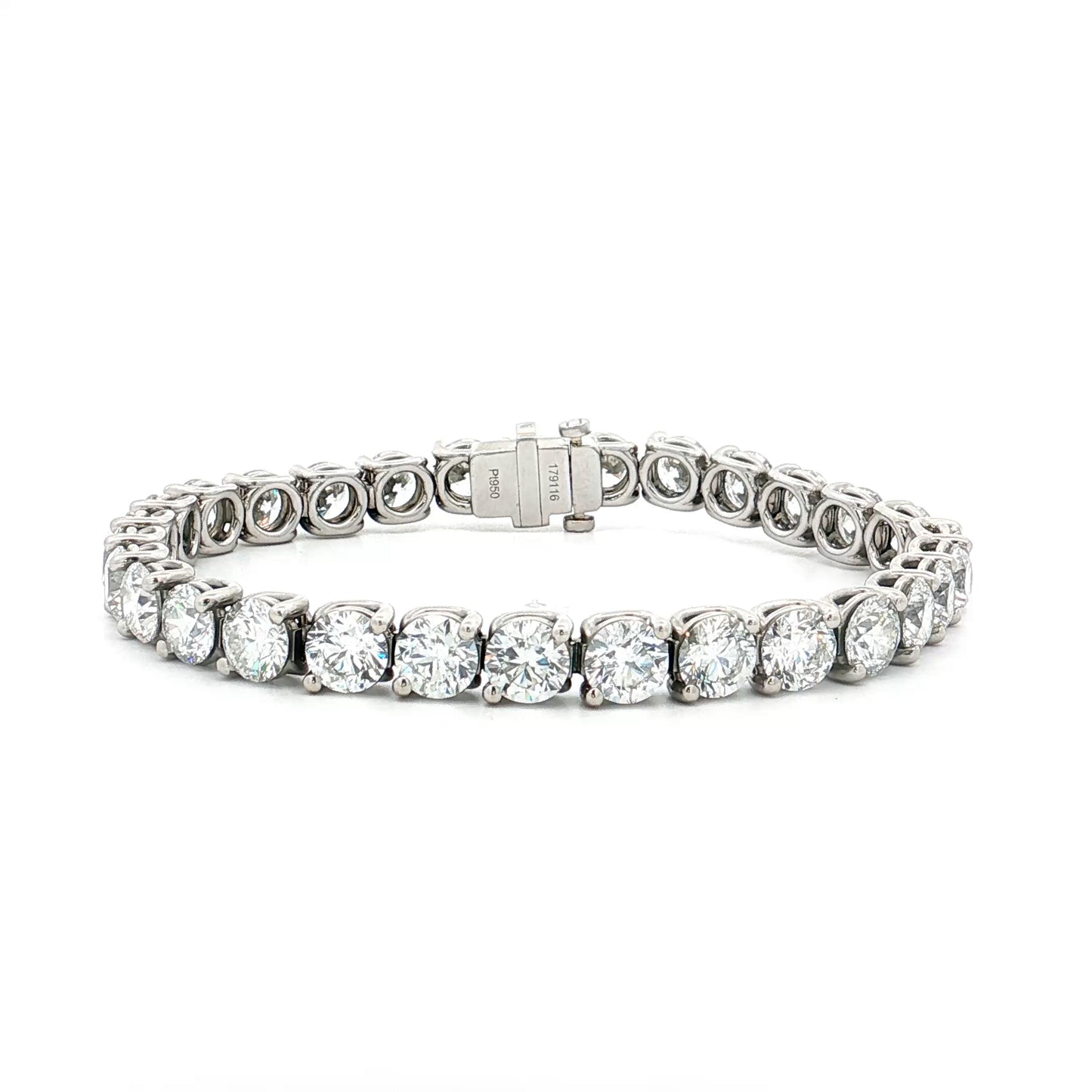 21.05 GIA Round Brilliant Diamond Tennis Bracelet Platinum