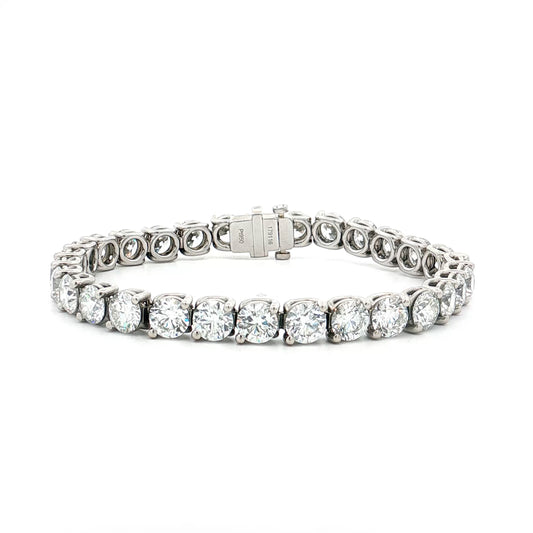 21.05 GIA Round Brilliant Diamond Tennis Bracelet Platinum