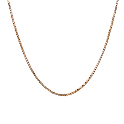 21" Box Chain Necklace 14k Yellow Gold