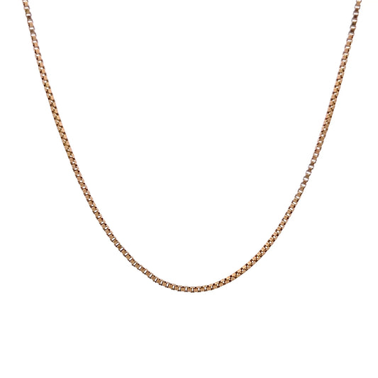 21" Box Chain Necklace 14k Yellow Gold