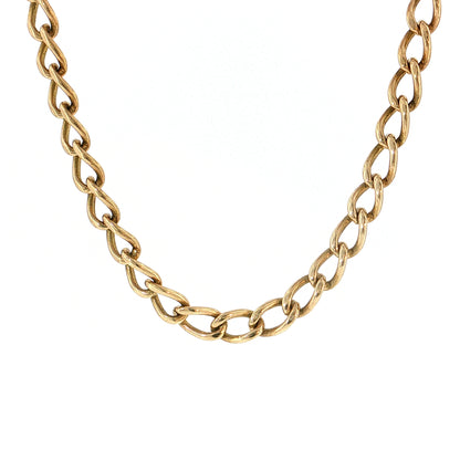 21" Oval Curb Link Chain Necklace 10k Yellow Gold