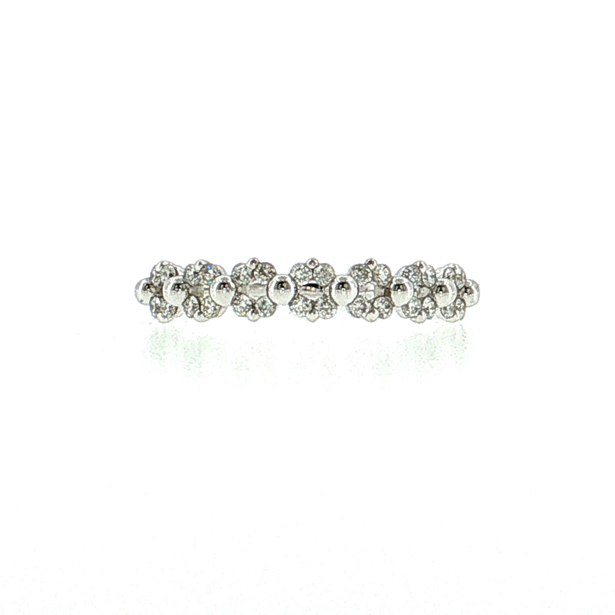 .21 Round Cut Diamond Wedding Band 18k White Gold