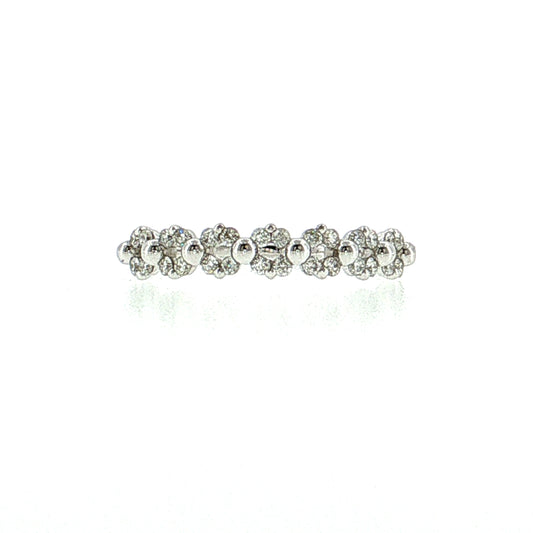 .21 Round Cut Diamond Wedding Band 18k White Gold