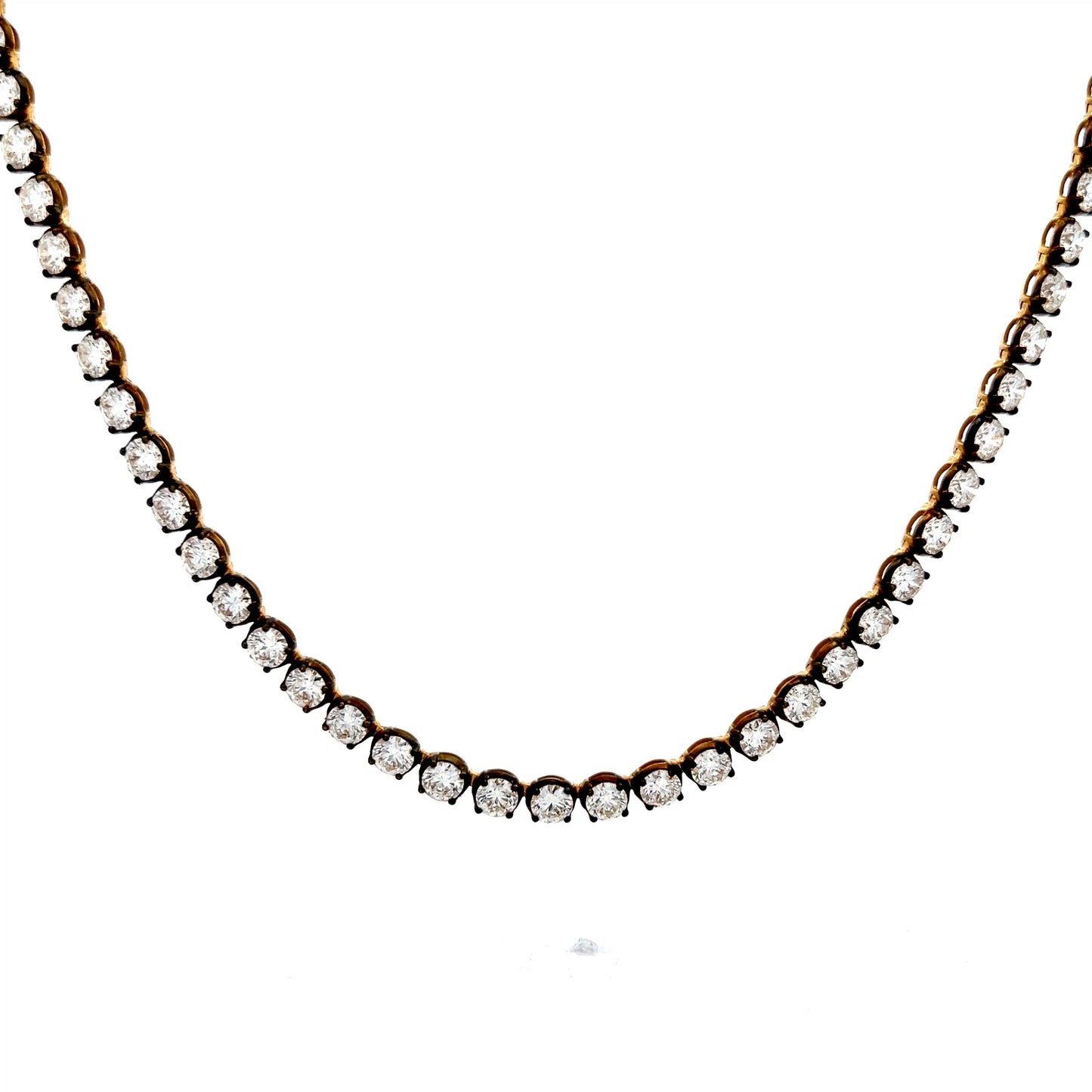22.56 Round Diamond Tennis Necklace in 18k