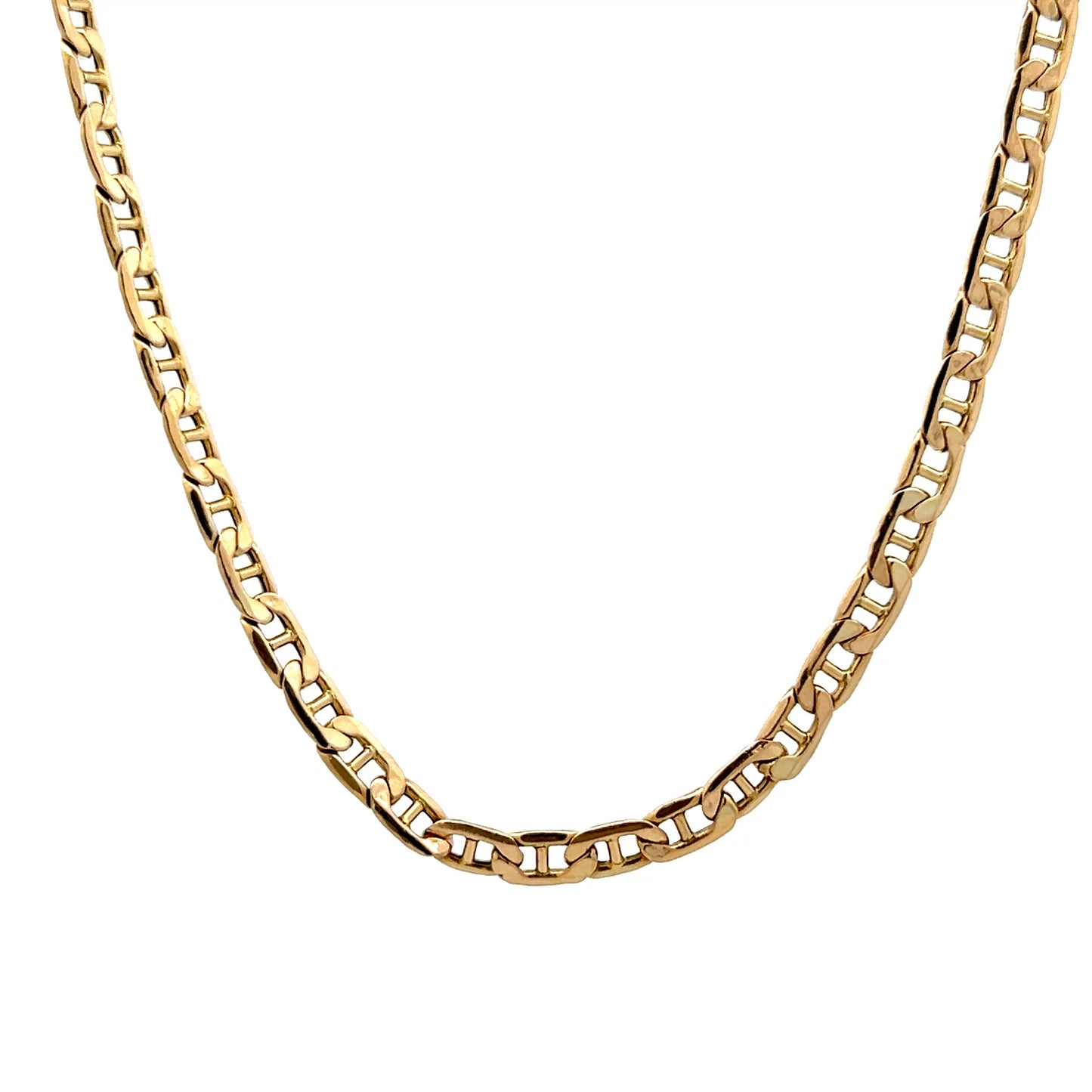 22 Inch Anchor Link Chain Necklace in 14k Yellow Gold
