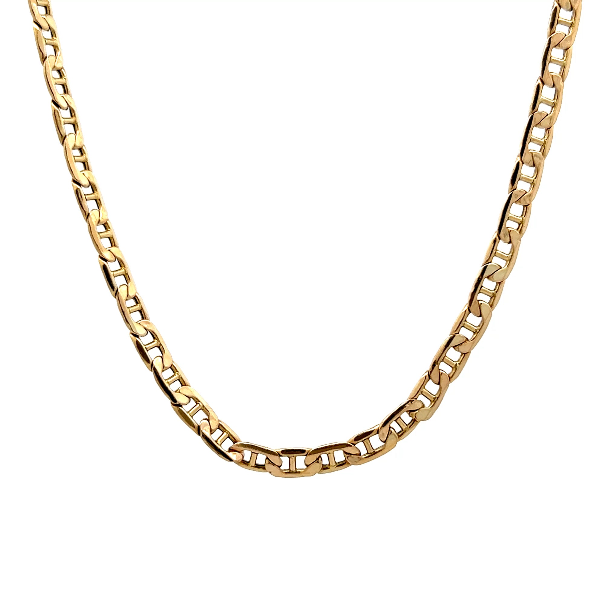 22 Inch Anchor Link Chain Necklace in 14k Yellow Gold