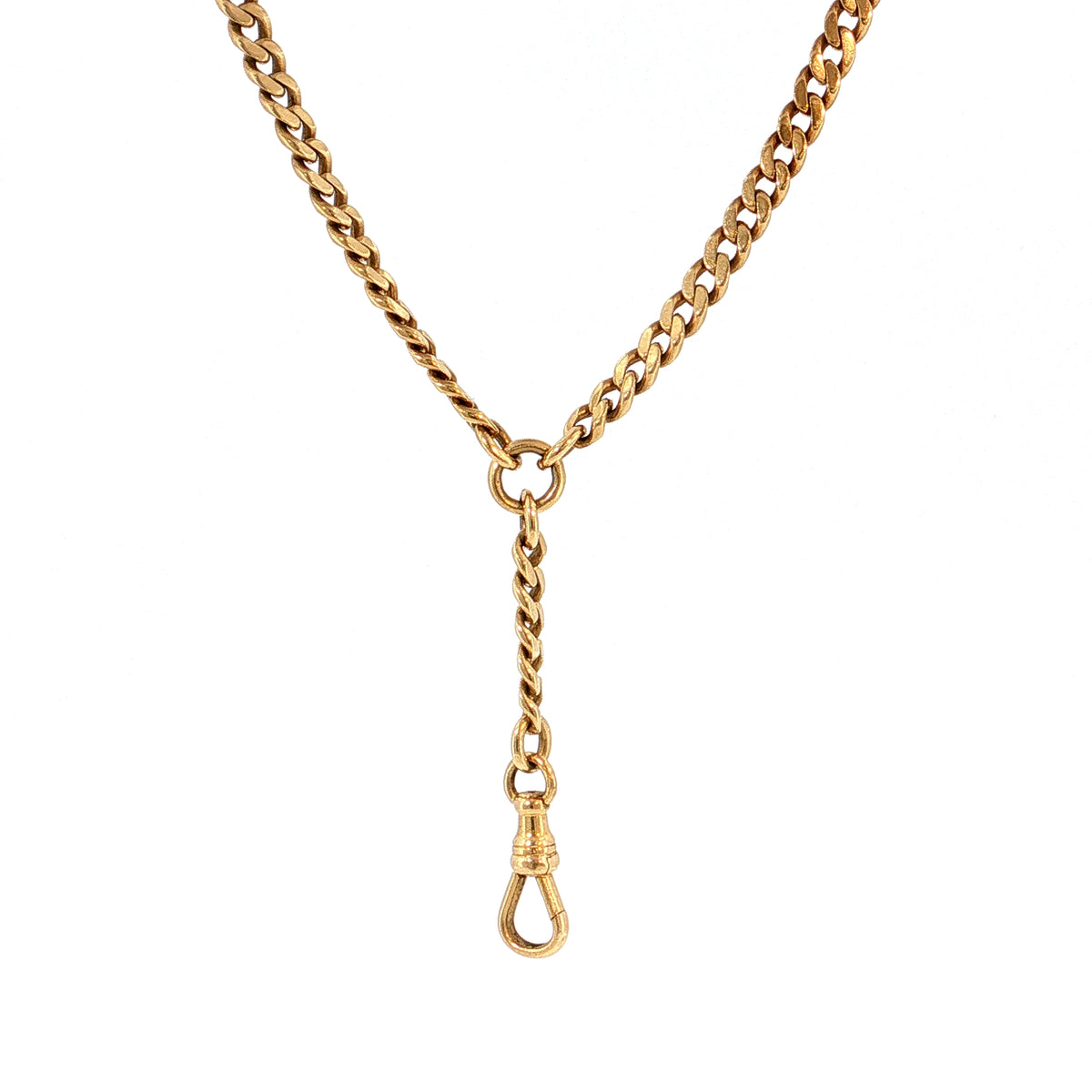22 Inch Antique Victorian Fob Chain Necklace 14k Yellow Gold