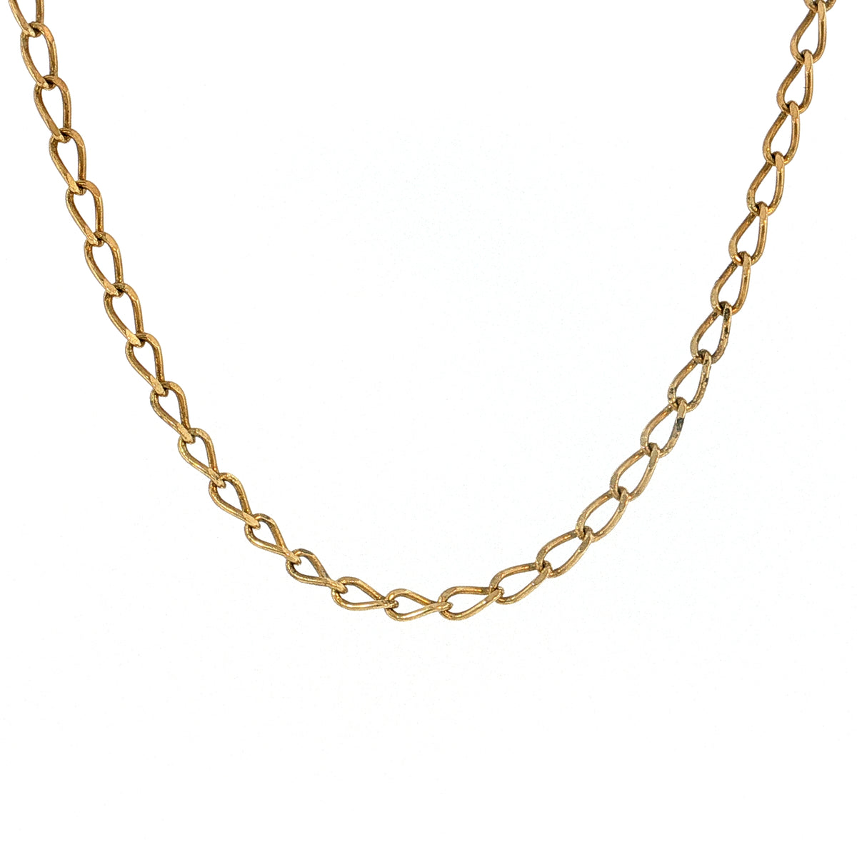 22 Inch Oval Curb Link Chain Necklace 18k Yellow Gold