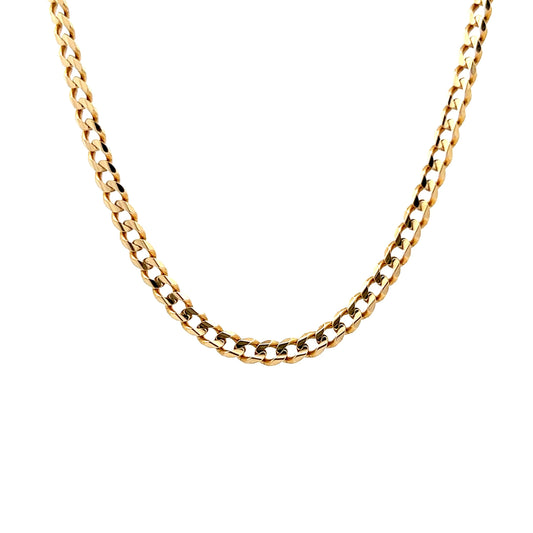 22" Mens Curb Link Chain in 14k Yellow Gold