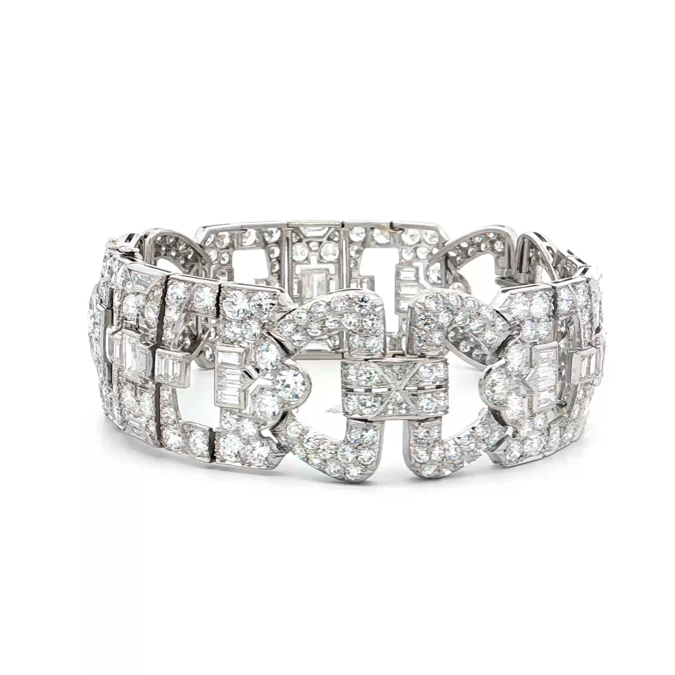 23 Carat Antique Art Deco Diamond Bracelet Platinum – Filigree