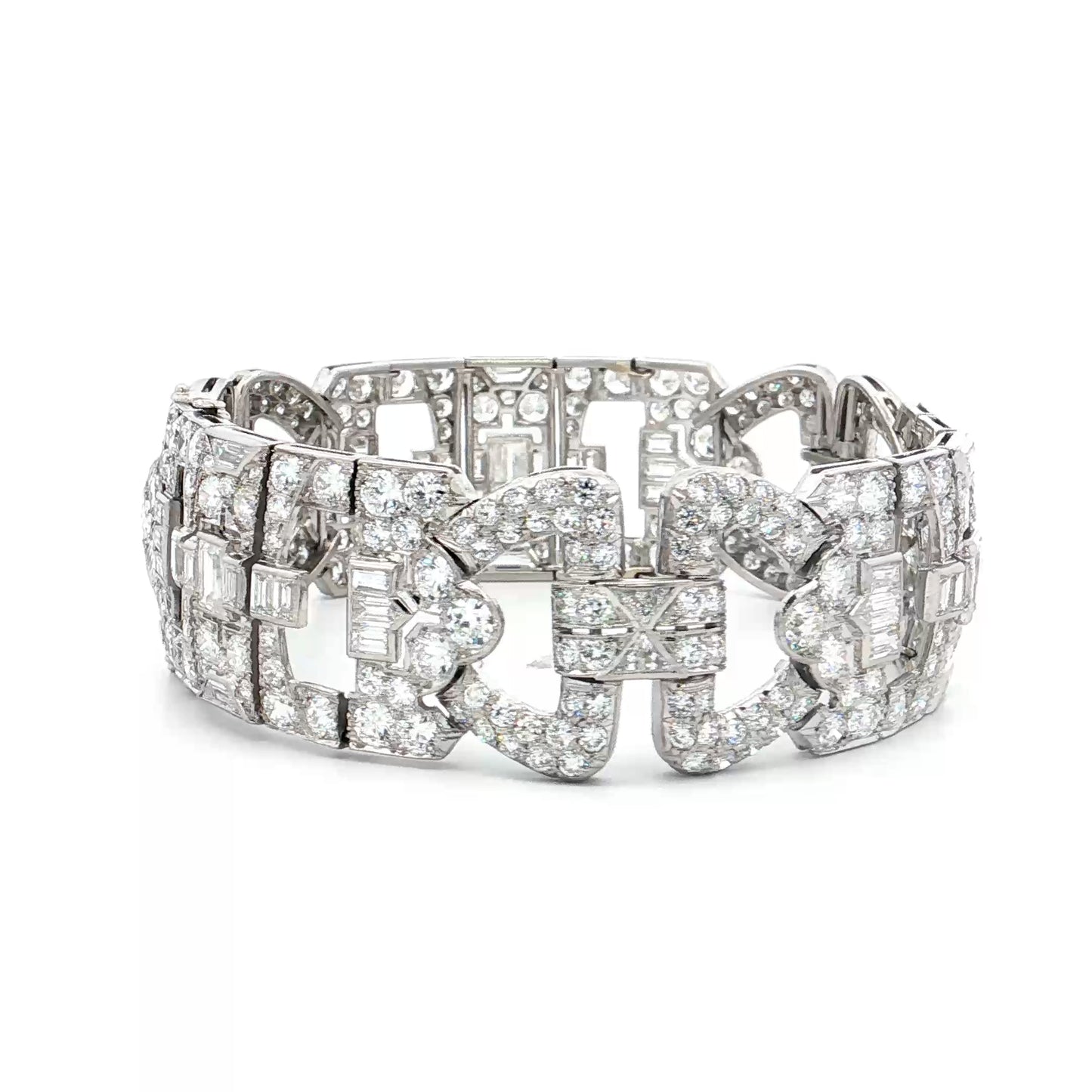 23 Carat Antique Art Deco Diamond Bracelet Platinum