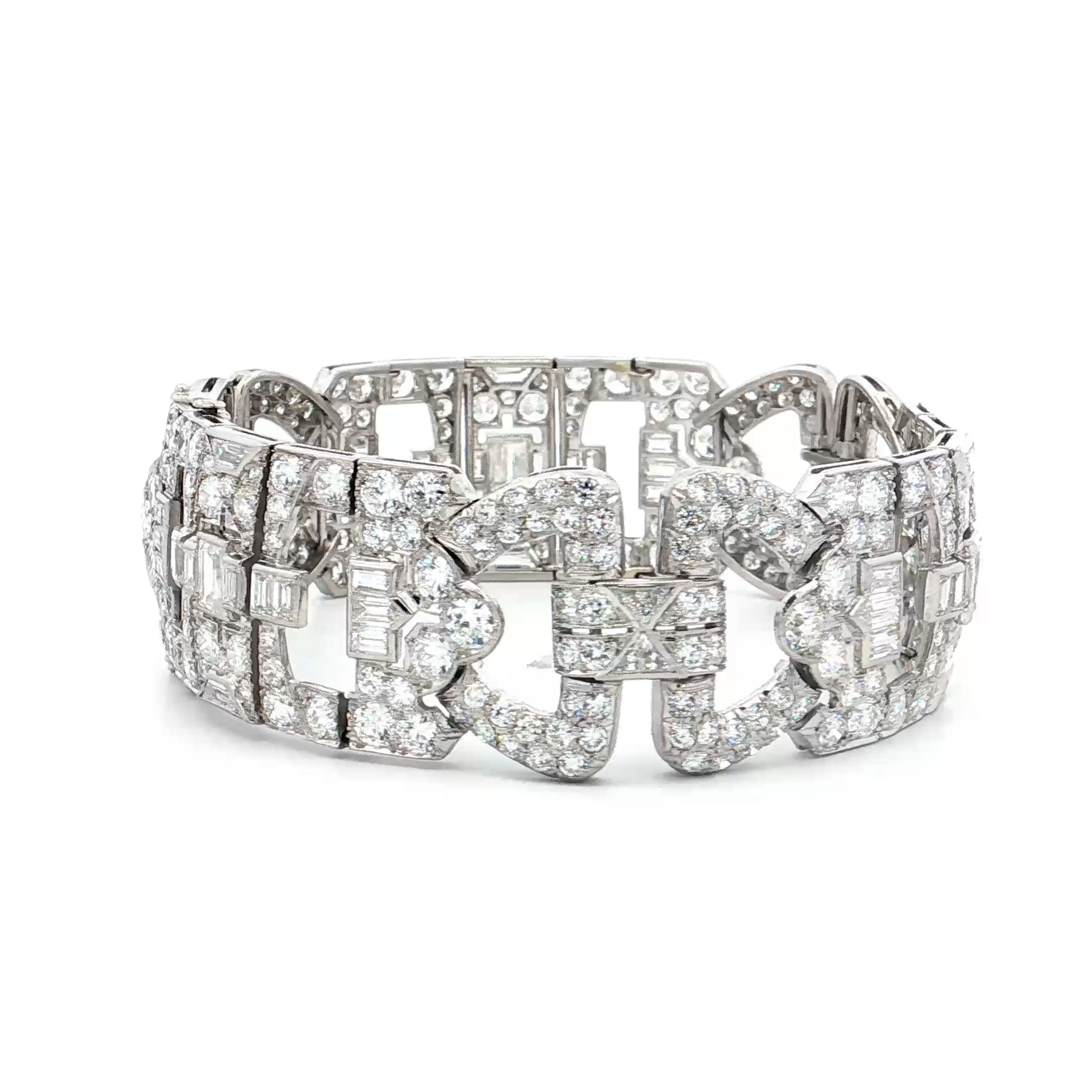 23 Carat Antique Art Deco Diamond Bracelet Platinum