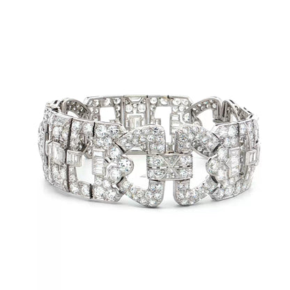 23 Carat Antique Art Deco Diamond Bracelet Platinum