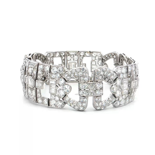 23 Carat Antique Art Deco Diamond Bracelet Platinum