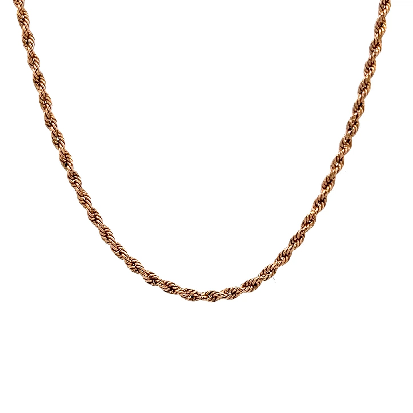 23" Rope Chain Necklace 14k Rose Gold