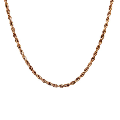 23" Rope Chain Necklace 14k Rose Gold